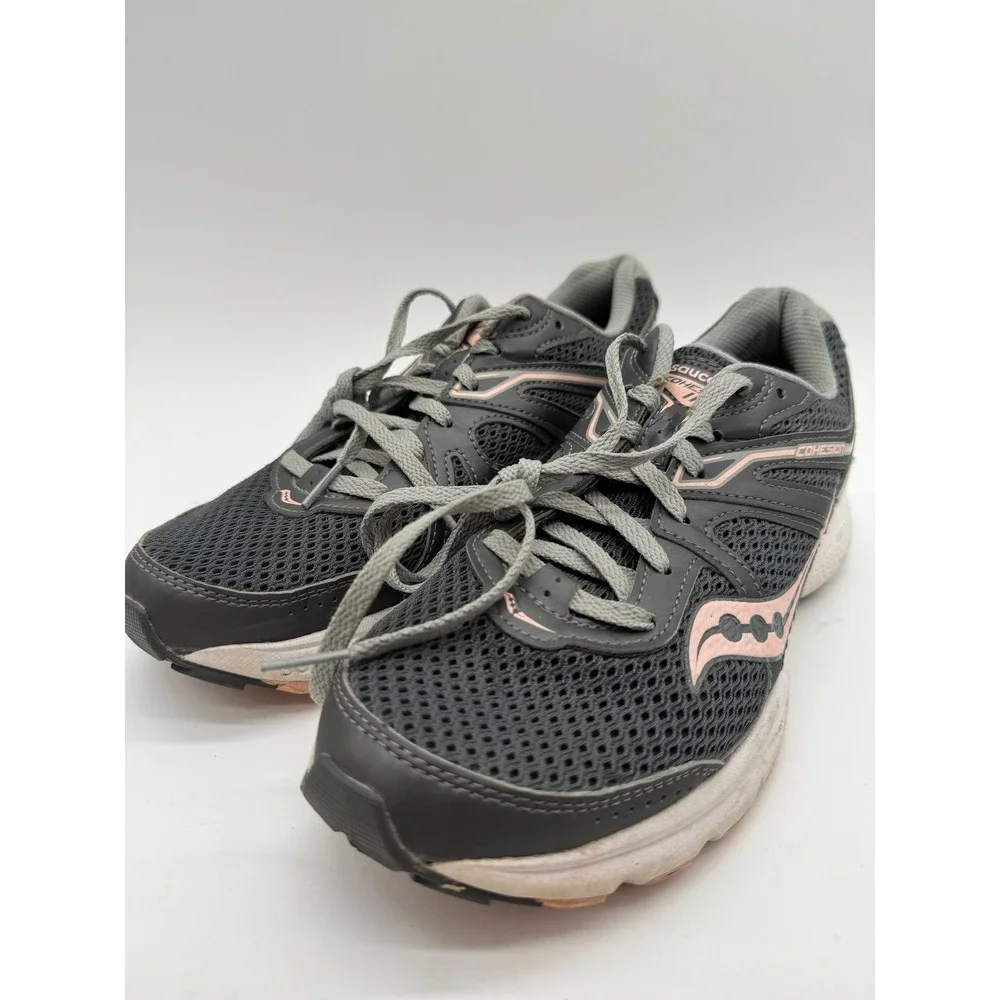 Saucony Cohesion 11 Women's US 8.5 Gray Pink Running Athletic Shoes